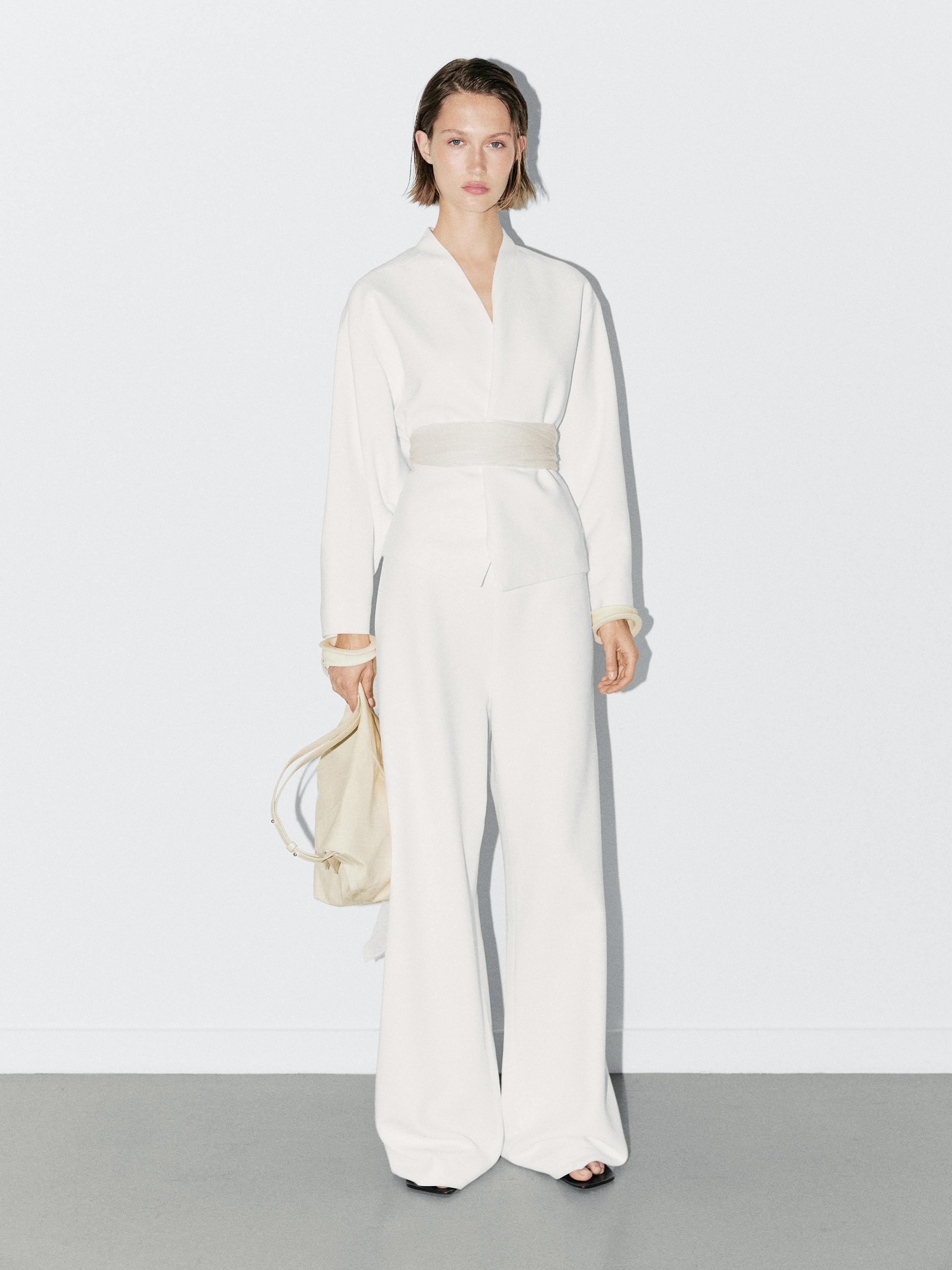 High-waist palazzo trousers - STUDIO | Massimo Dutti UK