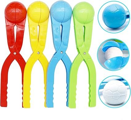 SupMLC Snowball Maker 4 Pack Snow Toys for Kids Snow Ball Fights Tool Kids Winter Outdoor Toys S... | Amazon (US)