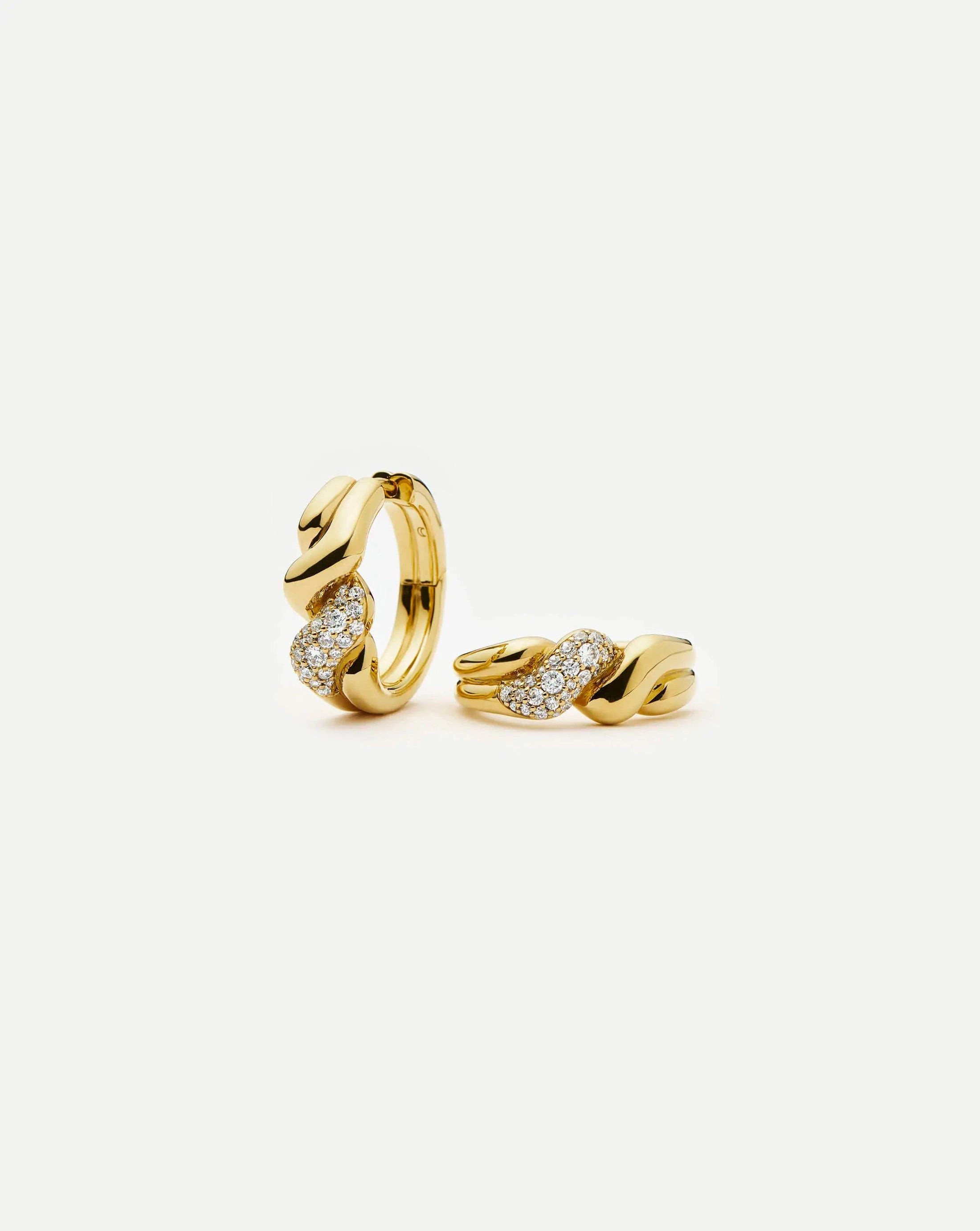 Molten Snow Twisted Gold Small Hoop Earrings | Missoma UK | Missoma UK