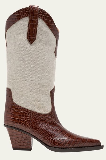 PARIS TEXAS - Rosario Mixed Media Western Boots. Cowgirl up in style with these two tone cowboy boots that were made for walkin’ down the aisle (see what I did there hehe) and two steppin’ on the reception dance floor!

#LTKstyletip #LTKshoecrush #LTKwedding