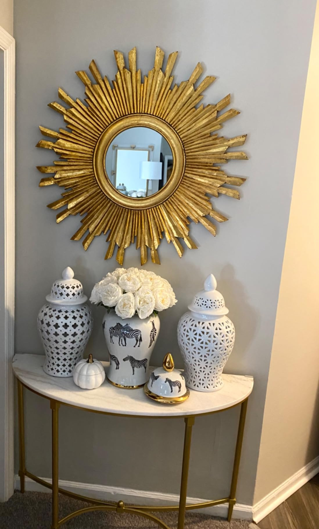 YalzoneMet 3.5'' Big Bloom White Rose Artificial Flowers 4Pcs Real Touch Rose Faux 17.7 Inch Long... | Amazon (US)