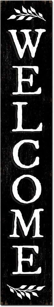 My Word! Welcome - Black Welcome Sign and porch leaner for Front Door, Porch, Yard, Deck, Patio, ... | Amazon (US)