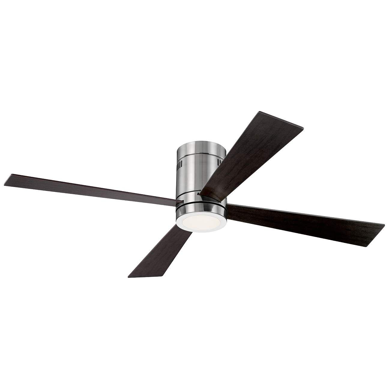 52" Casa Vieja Revue Brushed Nickel LED Hugger Ceiling Fan with Remote | Lamps Plus