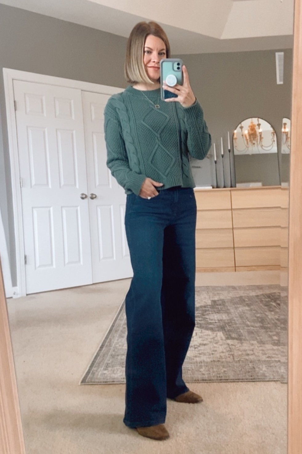 Viral Quince stretchy wide-leg jeans - this is “deep sea blue” wash. I am 5’1” size 0, wearing size 25 w/ 30” length.
#softautumn

#LTKPetite #LTKFindsUnder50 #LTKOver40