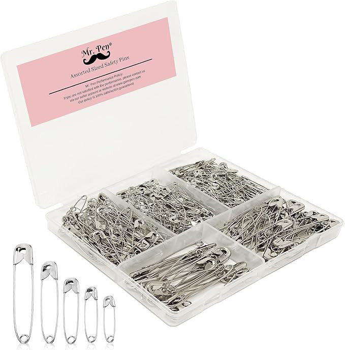 Mr. Pen- Safety Pins, Safety Pins Assorted, 300 Pack, Silver, Assorted Safety Pins, Safety Pin, S... | Amazon (US)