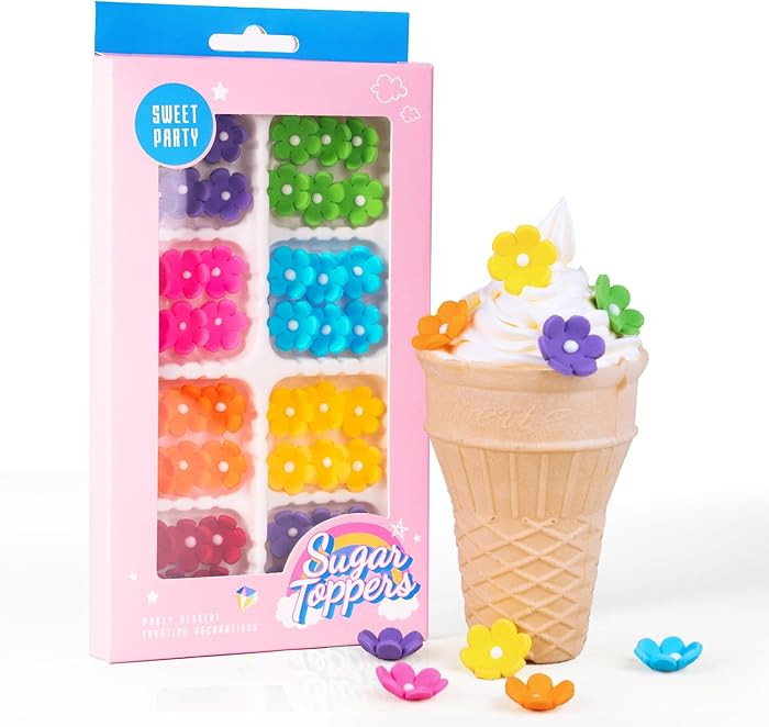 Edible Flowers Cake Decorations 48 Count Blossoms Royal Icing Decorations Daisy Sugar Wedding Flo... | Amazon (US)