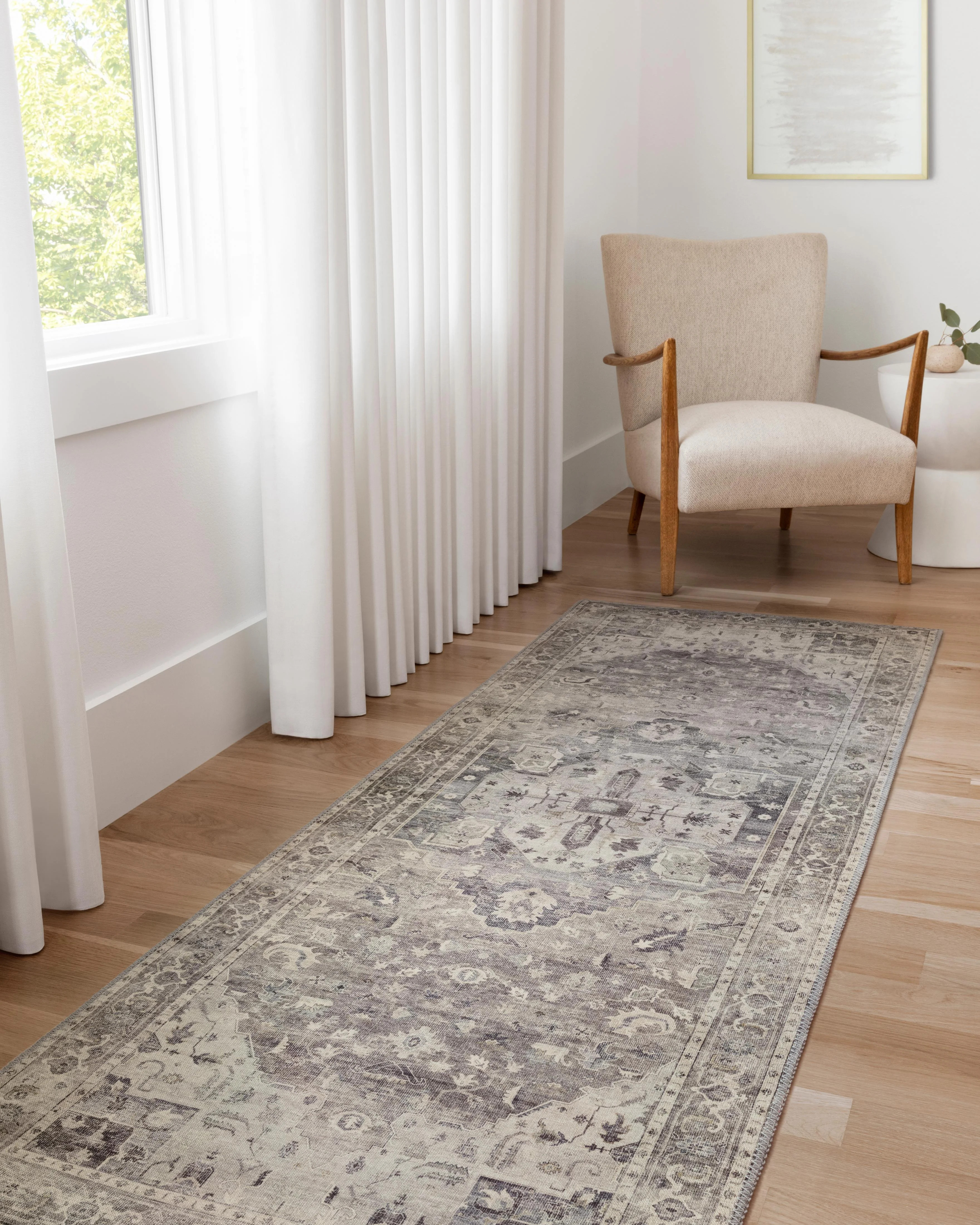 Loloi II Hathaway Printed Oriental Steel / Ivory Area Rug | Walmart (US)