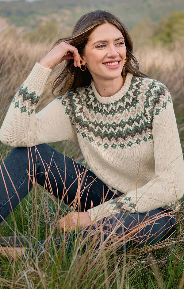 Ladies Lambswool Icelandic Crew | The House of Bruar