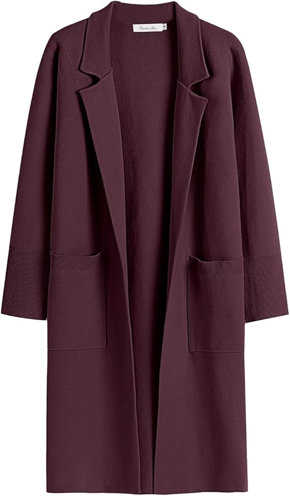 Caracilia Womens Open Front Cardigan Sweaters Long Oversized Lapel Knit Cotigan Outerwear Trendy ... | Amazon (CA)