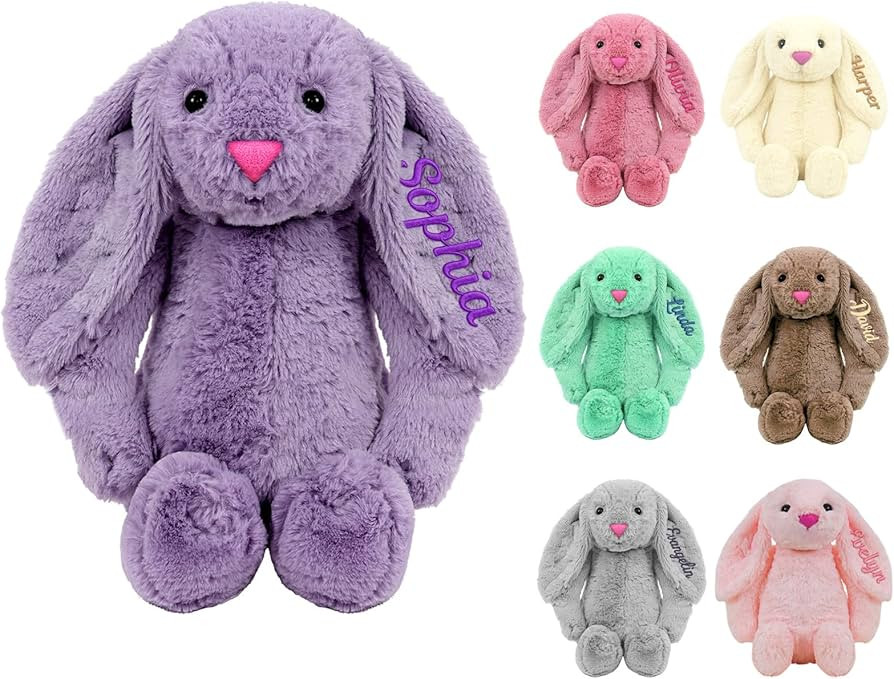 Personalized Easter Bunny Rabbit, Custom Plush Bunny Toy with Embroidered Name, Soft Monogrammed ... | Amazon (US)