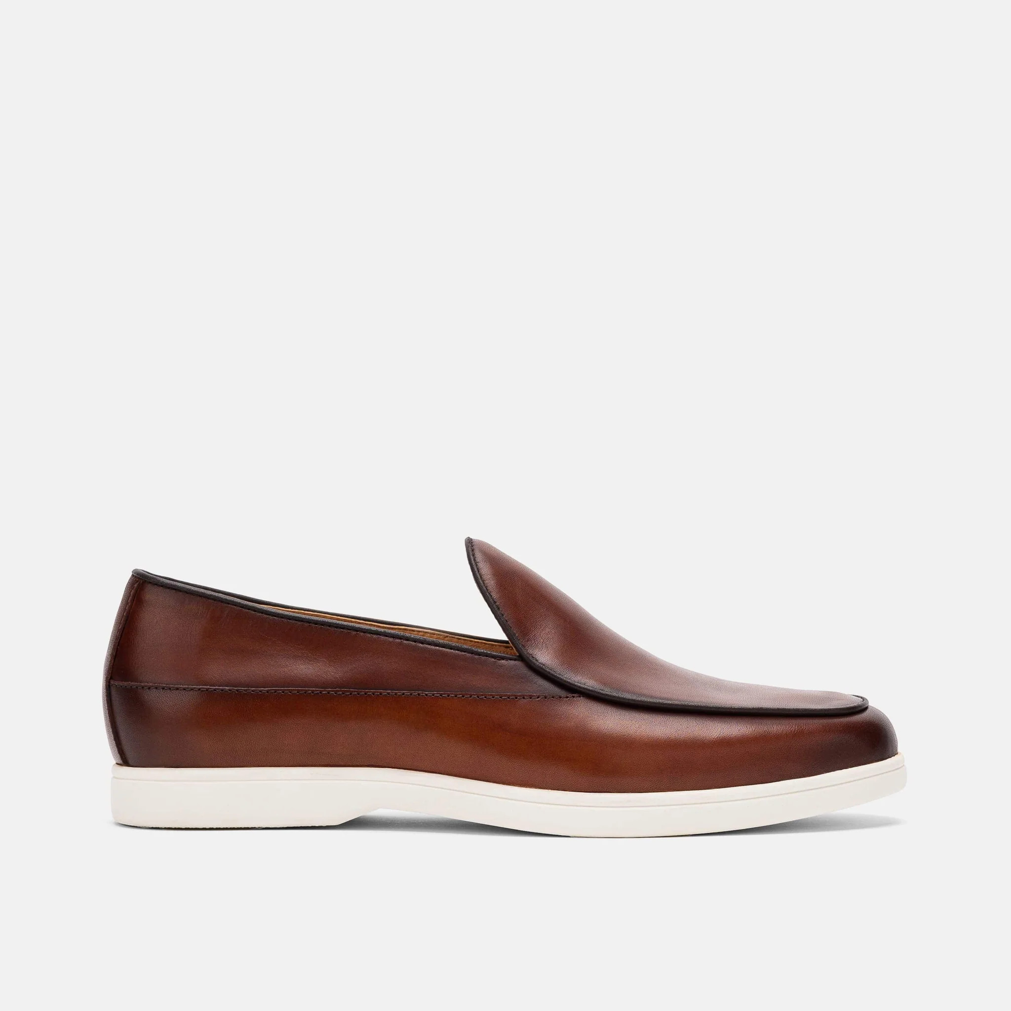 Alessandro Mahogany Leather Venetian Loafers | Marc Nolan