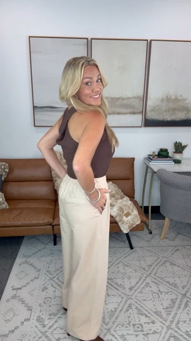 The brown and cream combination is one I keep coming back to this season. The ribbed sweater tank adds texture, the relaxed pants keep it comfortable, and the rich brown accessories pull the whole look together without feeling overdone.

Fall outfit, sweater tank, cream pants, brown outfit, neutral style, transitional outfit, wide leg pants, everyday style, casual chic, fall fashion, AudrieDollins

#LTKootd #LTKSeasonal #LTKOver40