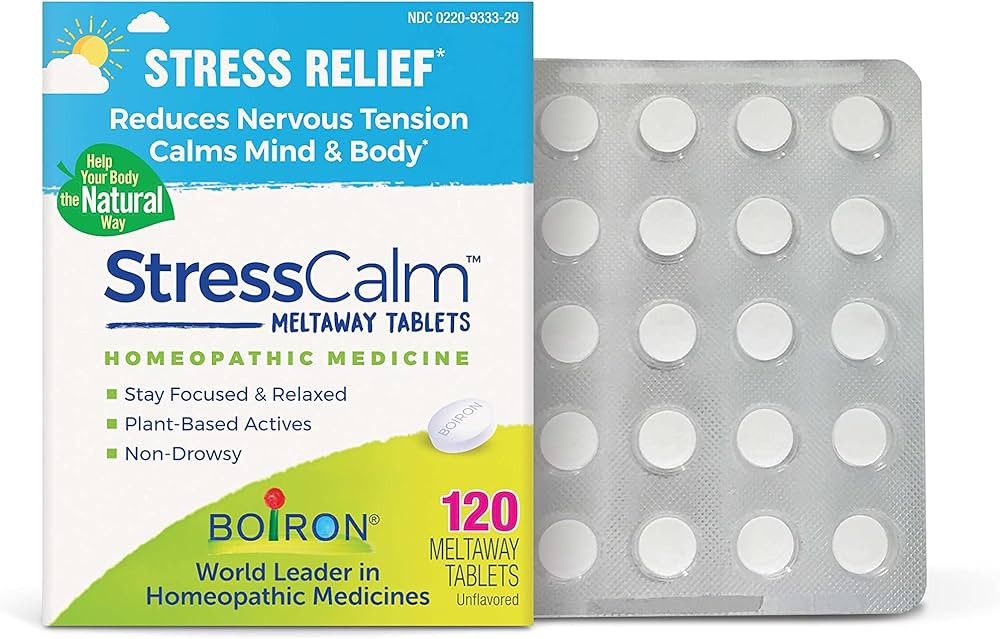 Boiron StressCalm Tablets for Relief of Stress, Anxiousness, Nervousness, Irritability, and Fatig... | Amazon (US)