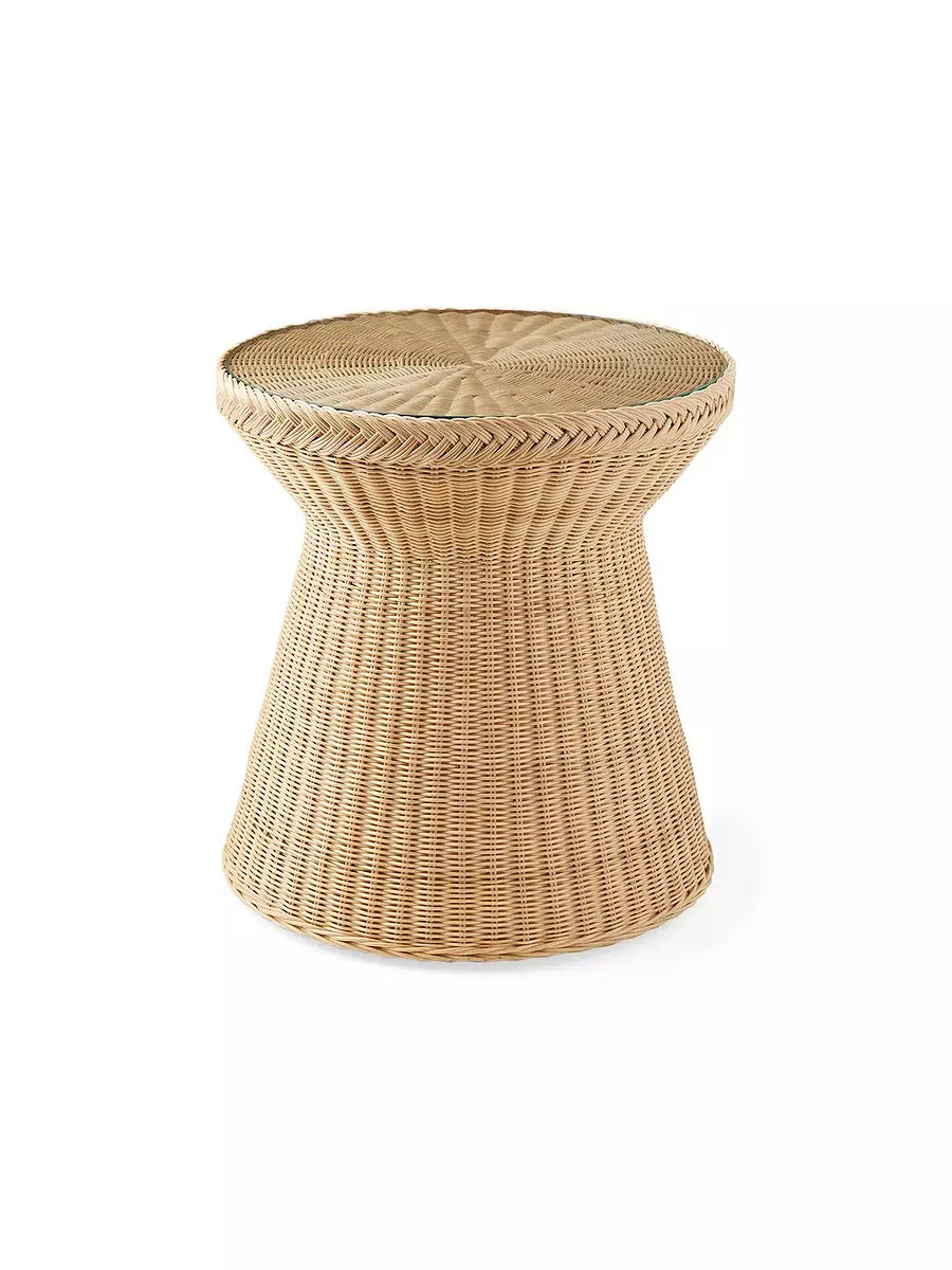 Salinas Rattan Side Table | Serena and Lily