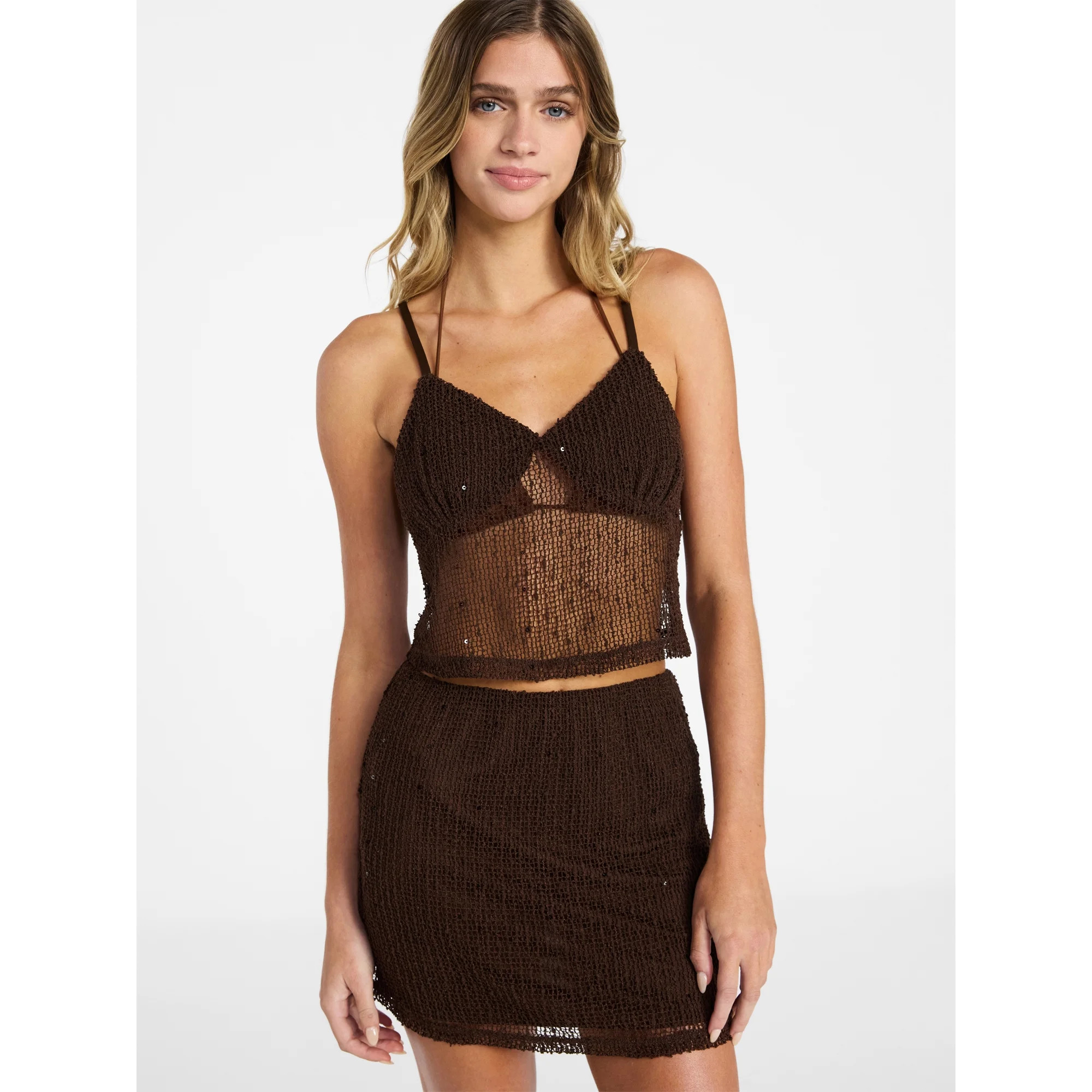 No Boundaries Sequin Top Coverup, Women's XXS-XXL | Walmart (US)