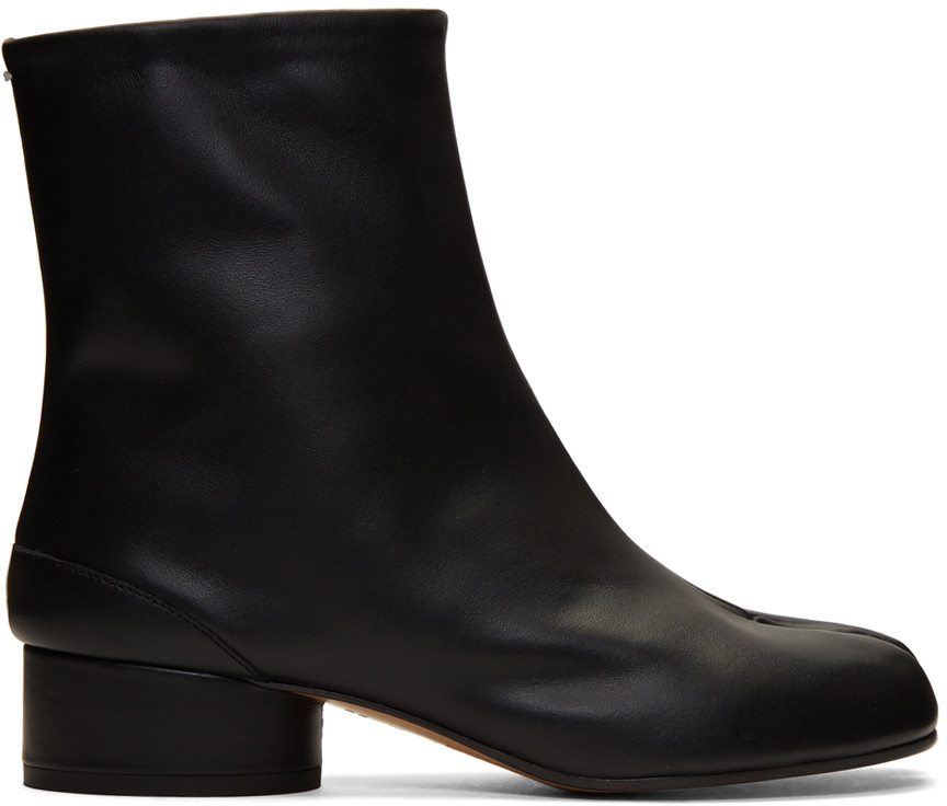 Black Low Heel Tabi Boots | SSENSE