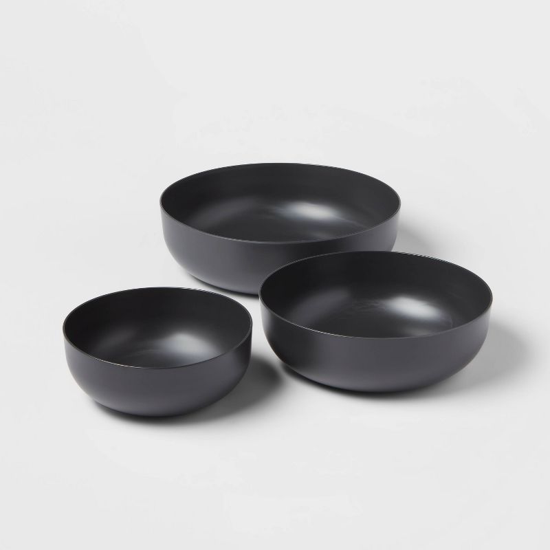 3pc Plastic Nesting Serving Bowls Gray - Made By Design™ | Target