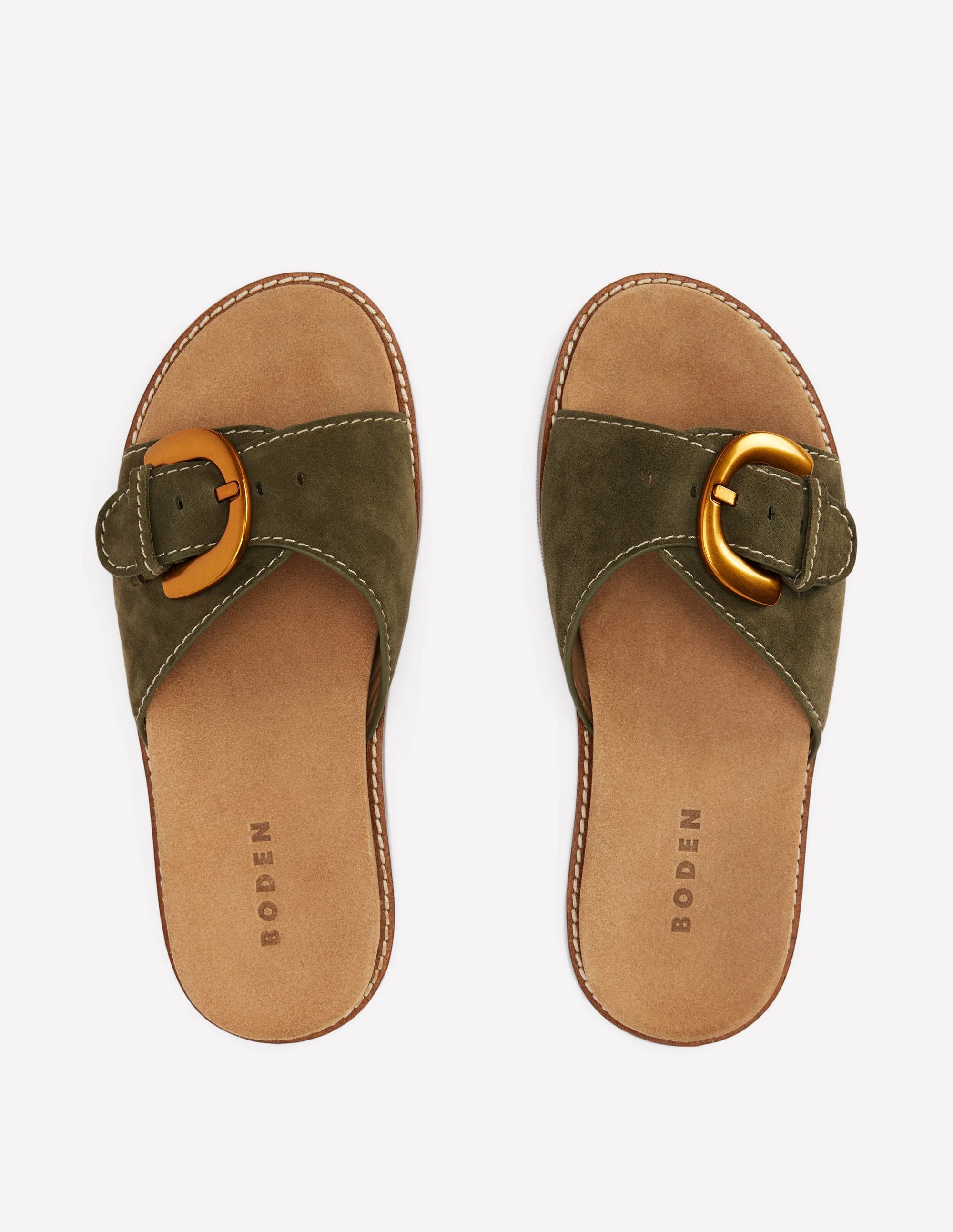 Hardware Mule Sandal-Deep Olive | Boden UK