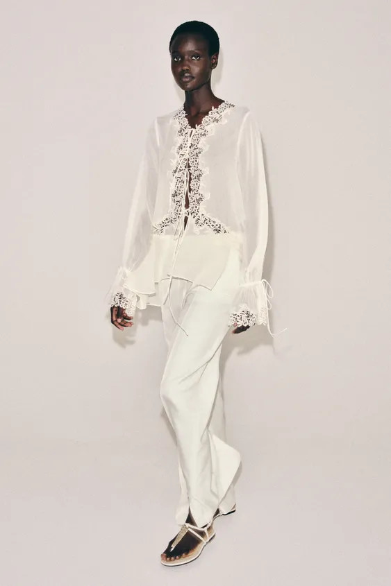 BLOUSE BIMATIÈRE DENTELLE ZW COLLECTION | Zara US