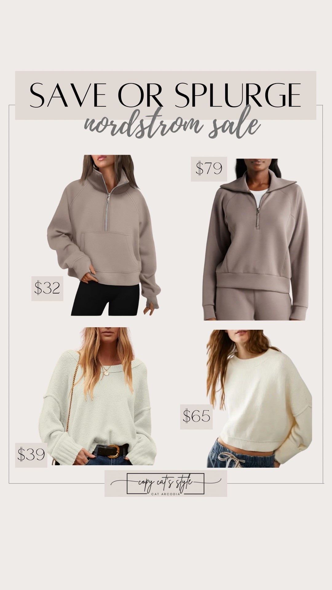 Nordstrom looks for less. Save or splurge on Nordstrom spanx, free people sweaters. Amazon sweaters, pullovers. 

#LTKSaleAlert #LTKFindsUnder50 #LTKStyleTip