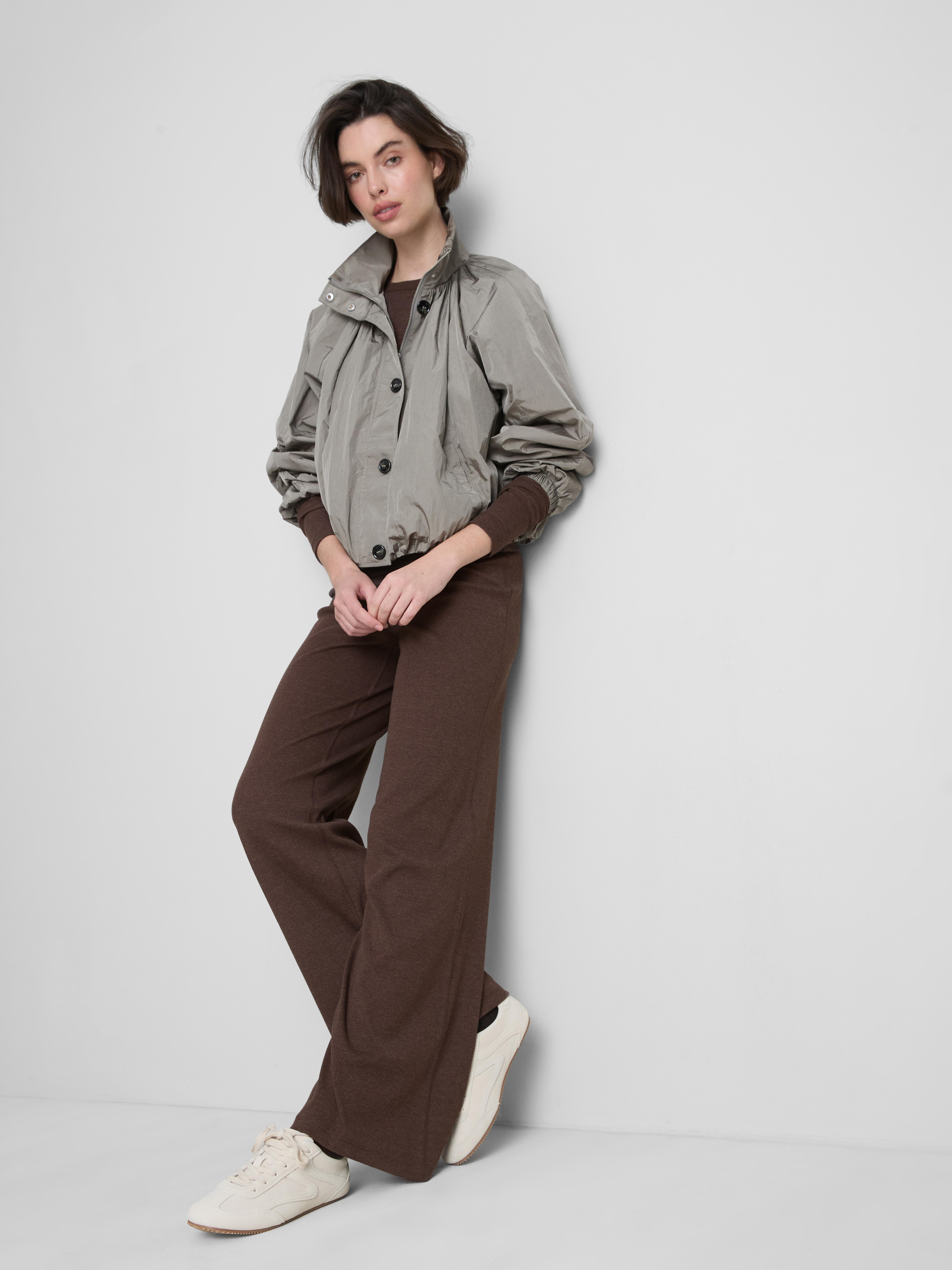Cotton Rich Ribbed Wide Leg Trousers | Primark UK