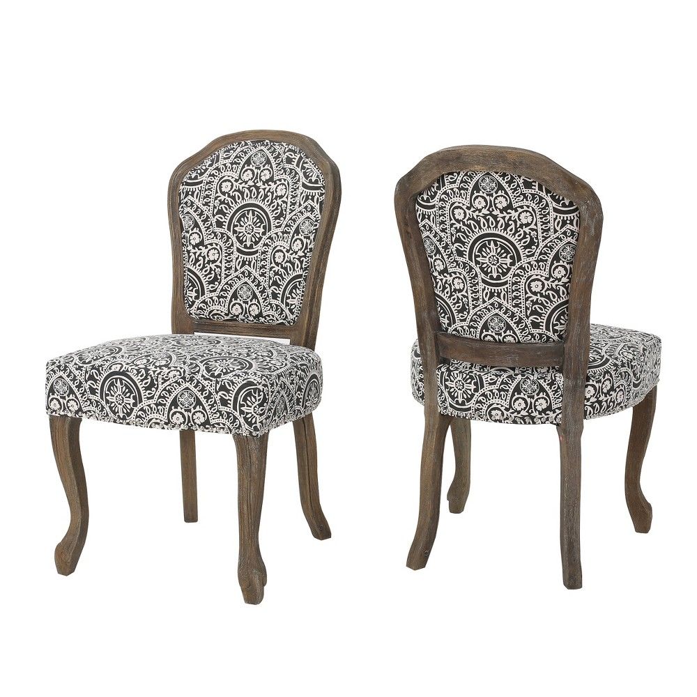 Godfrey Dining Chair (Set of 2) - Black/White - Christopher Knight Home | Target