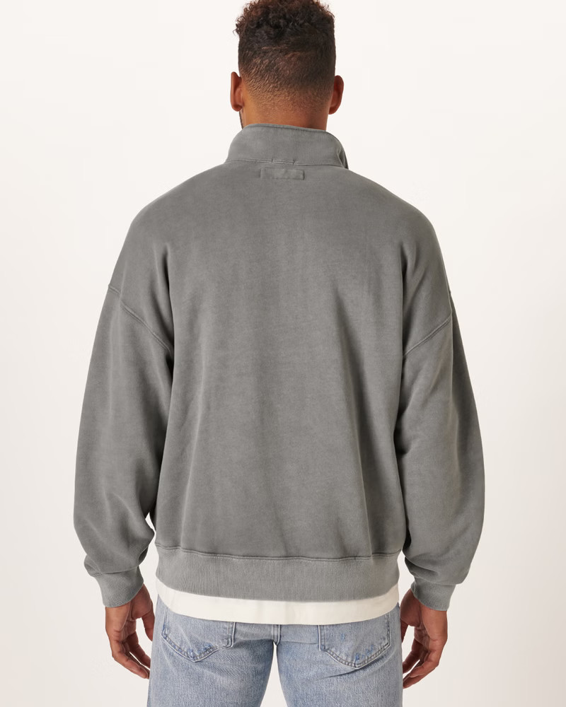 Essential Oversized Quarter-Zip Sweatshirt | Abercrombie & Fitch (US)