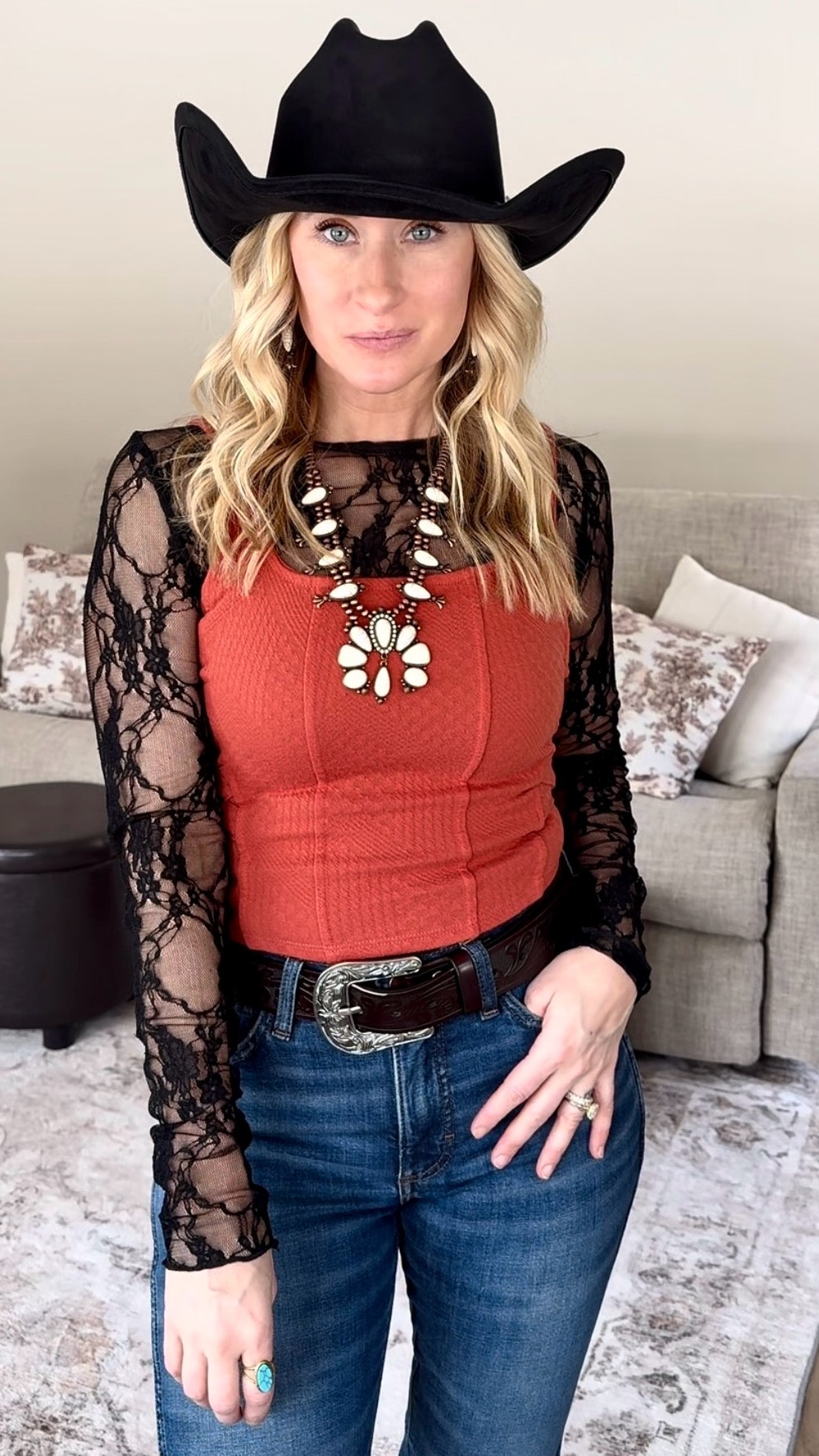 Country concert outfit idea 🤠  

A little western glam meets cowboy core. This is one of my go-to looks for a country concert, rodeo, or Nashville night out.  

Hat, turquoise jewelry, belt, and denim are always a winning combo. Everything is linked if you want to recreate the outfit.  

#countryconcertoutfit #cowboycore #westernglam #nashvilleoutfit #rodeostyle

#LTKFestival #LTKSeasonal #LTKootd
