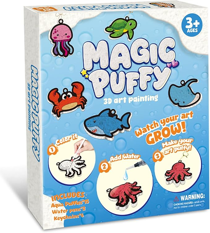 MZYTOZA Magic Foam Texture Painting Kit - 3D Art Craft Aqua Magic Puffs Paint Kit, 15 Mess-Free P... | Amazon (US)