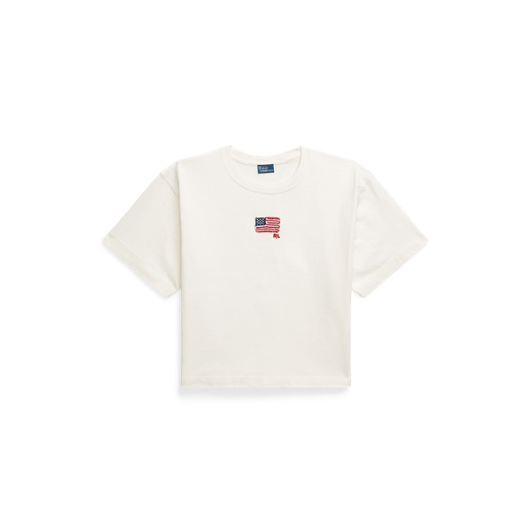 Flag Cotton Jersey Cropped Tee | Ralph Lauren (UK)