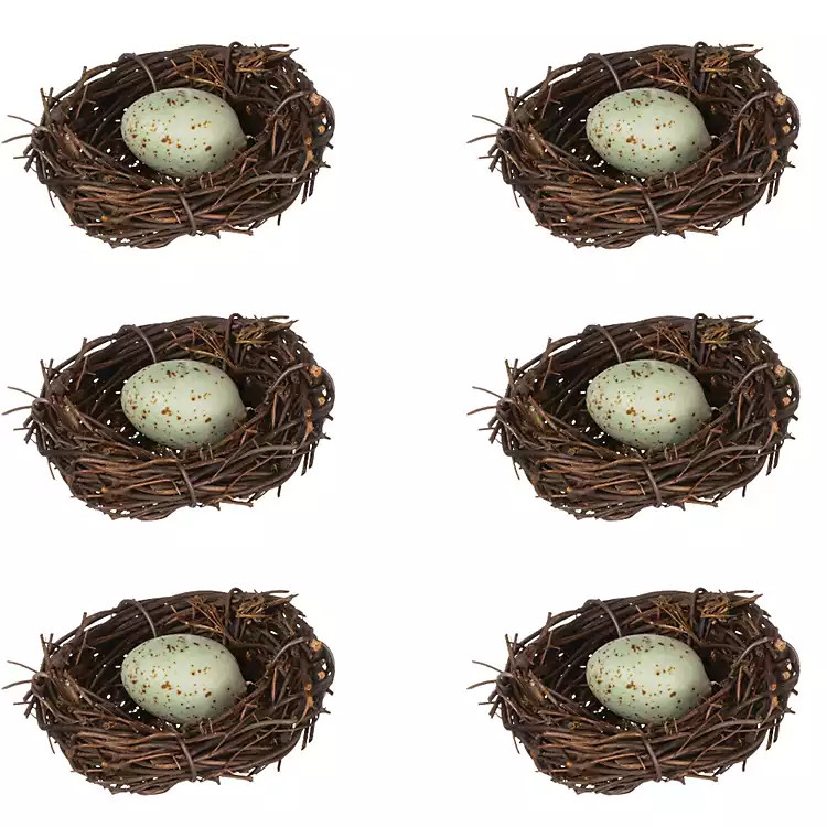 New!Bird Nests with Faux Egg, Set of 6 | Kirkland's Home