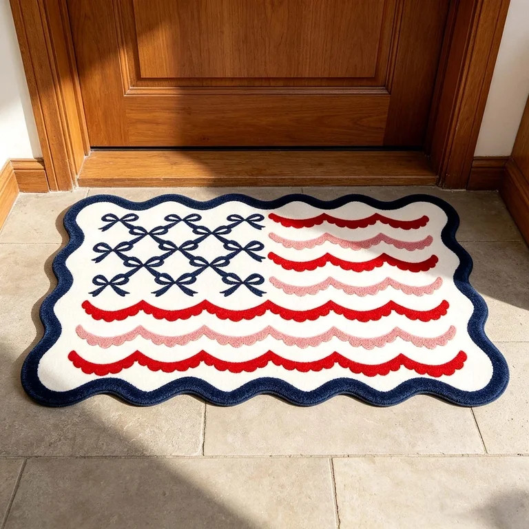 Patriotic Door Mat,Door Mat Outside Entrance,4th of July US Bow Flag Doormat,2*1.3FT 250th Patrio... | Walmart (US)