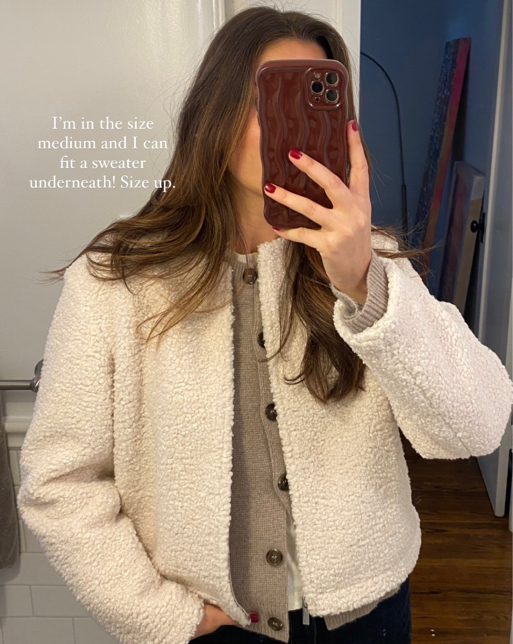 I got this Sherpa zip up for Aspen and I saw that it’s on sale at Saks right now! Definitely size up to fit a sweater underneath!

#LTKGiftGuide #LTKSeasonal #LTKHoliday