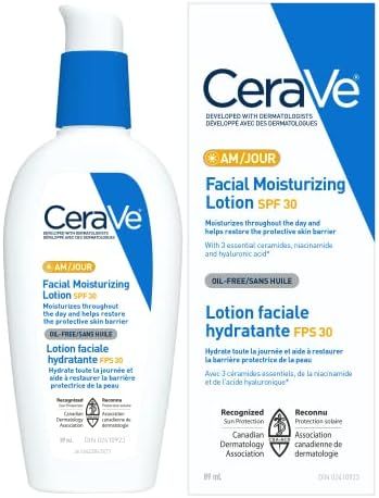 CeraVe Facial Moisturizer with SPF 30. Face Sunscreen Lotion with Hyaluronic Acid, Niacinamide & ... | Amazon (CA)