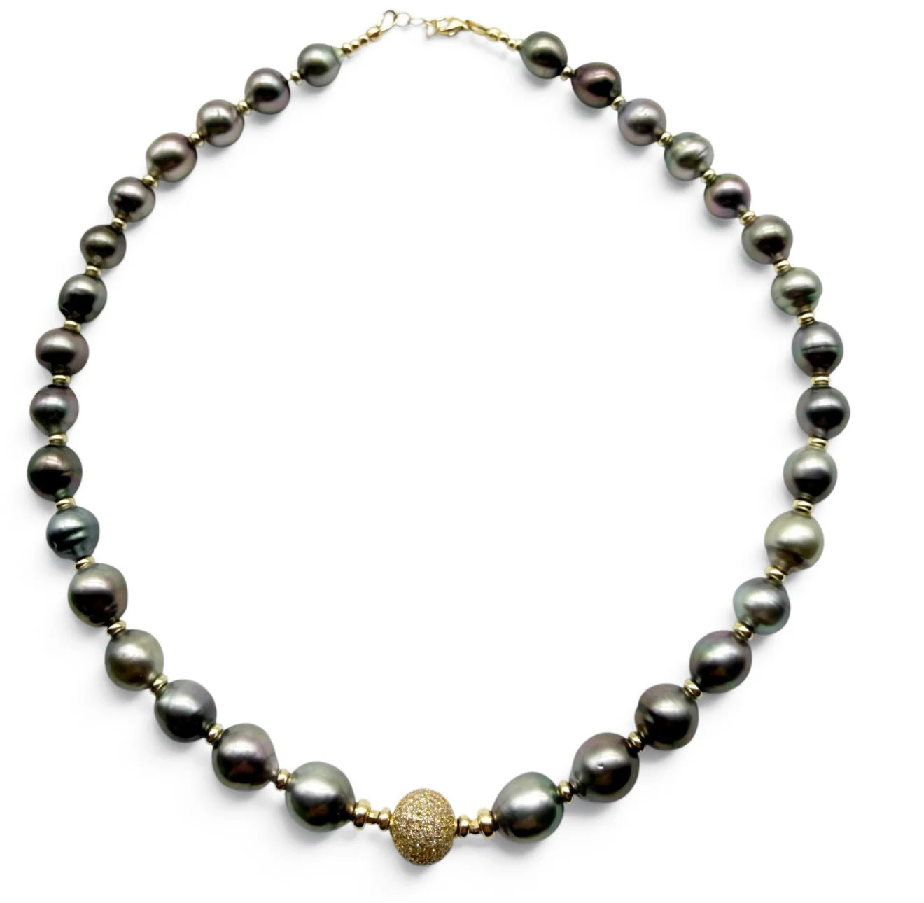 TAHITIAN PEARL NECKLACE WITH OR WITHOUT DIAMOND FOCAL BEAD – SHAKTI | SHAKTI JEWELRY