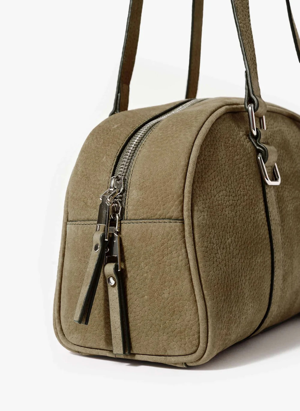Otti Olive Green Leather Shoulder Bag | Mint Velvet