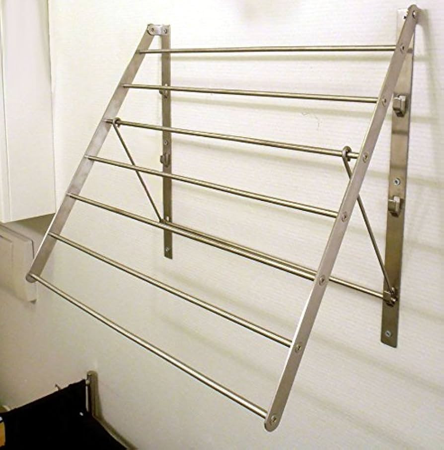 QQOUTLET Wall Mounted Clothes Drying Rack Stainless Steel Space Saving Folding Adjustable Collaps... | Amazon (US)