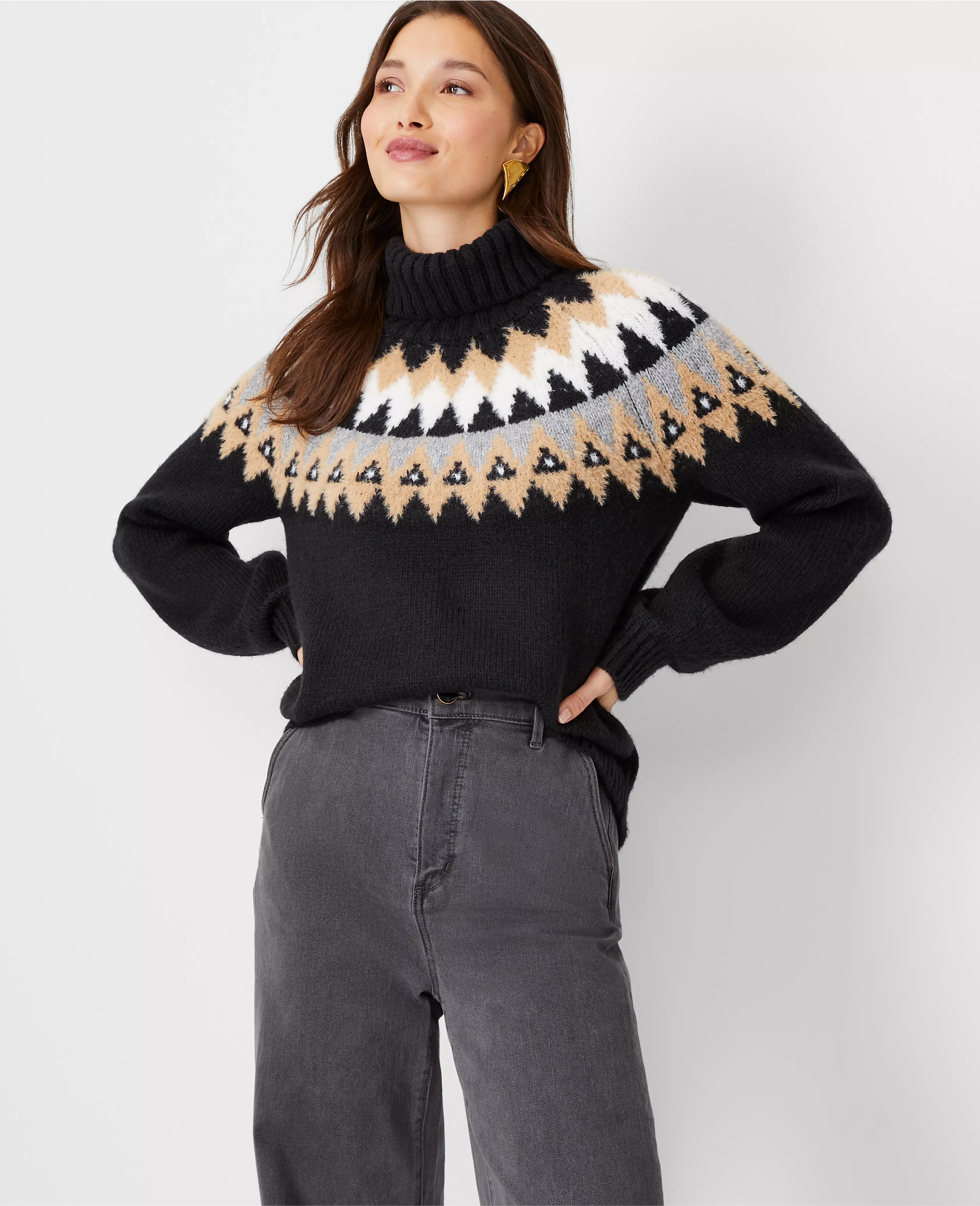 Petite Fair Isle Turtleneck Sweater | Ann Taylor (US)