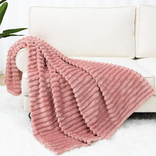 Fleece Blanket Fuzzy Soft Throw Blanket Pink Throw Blankets for Bed | Amazon (US)