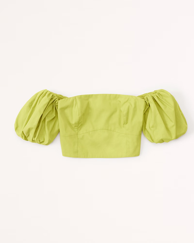Off-The-Shoulder Poplin Set Top | Abercrombie & Fitch (US)
