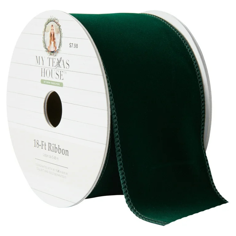 My Texas House Green Velvet Ribbon, 18 ft | Walmart (US)