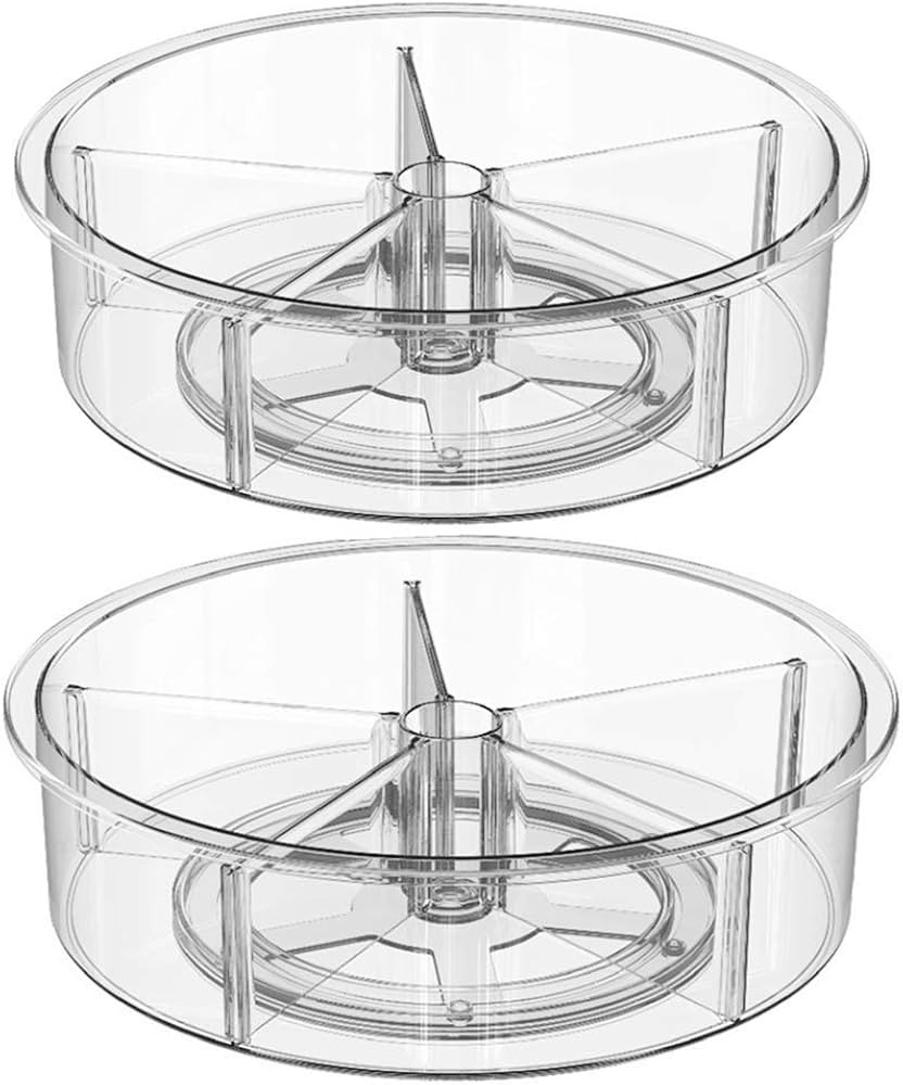 SANNO Round Lazy Susan RotatingTurntable Storage Container for Kitchen Cabinet, Pantry, Refrigera... | Amazon (US)