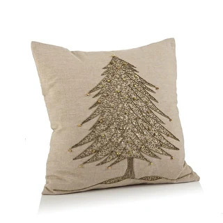 Beaded Xmas Tree Design Pillow - Bed Bath & Beyond - 10487354 | Bed Bath & Beyond