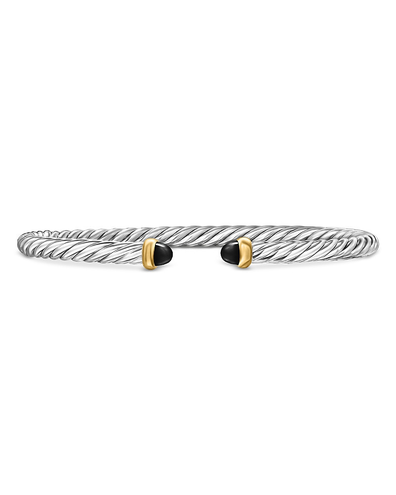 David Yurman Sterling Silver & 14K Yellow Gold Cable Flex Black Onyx Bracelet, 4mm | Bloomingdale's (US)