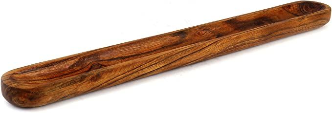 Kaizen Casa Hand-carved Acacia Wood Long Olive Tray Canoe Style Perfect for dinner rolls, or as a... | Amazon (US)