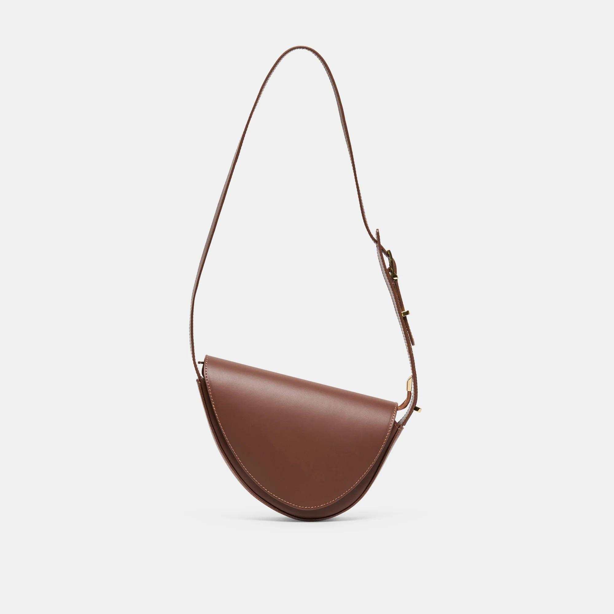 Sabine Brown Leather Shoulder Bag | Dolce Vita | DolceVita.com
