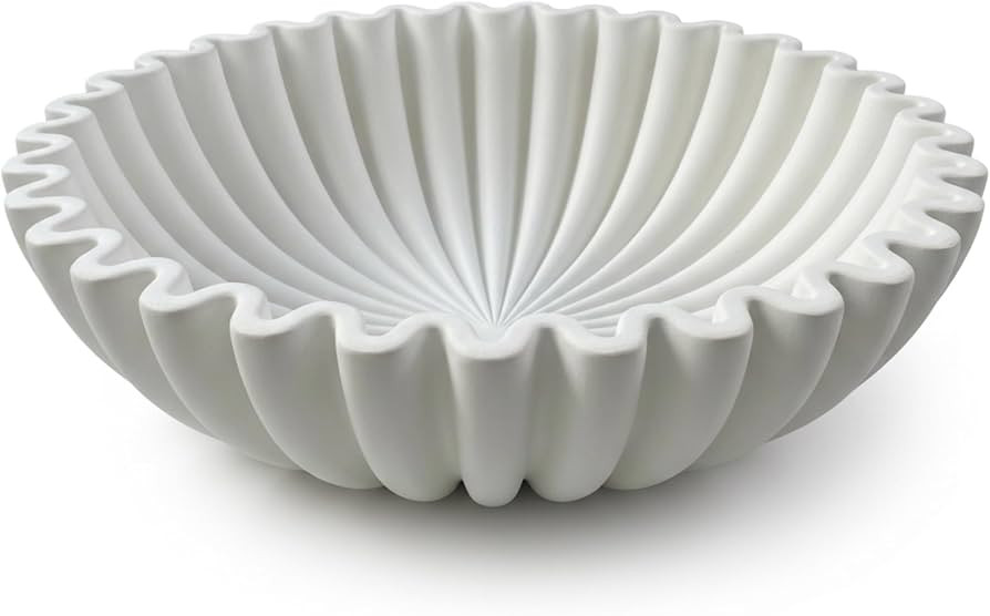 OAKOA Large Decorative Bowl - White Decorative Bowls for Home Decor - Organic Modern Home Decor B... | Amazon (US)