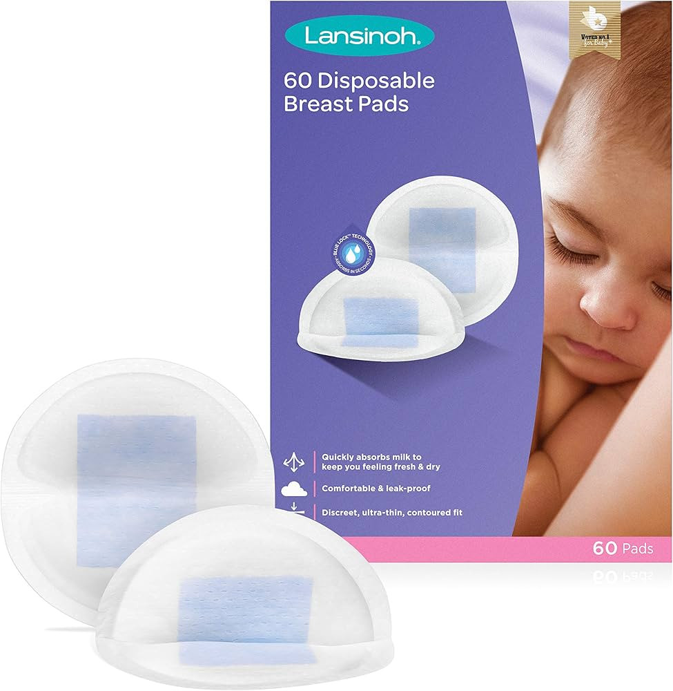 Lansinoh Disposable Breast Pads Pack of 60 for nursing breastfeeding mothers, essential for hospi... | Amazon (UK)