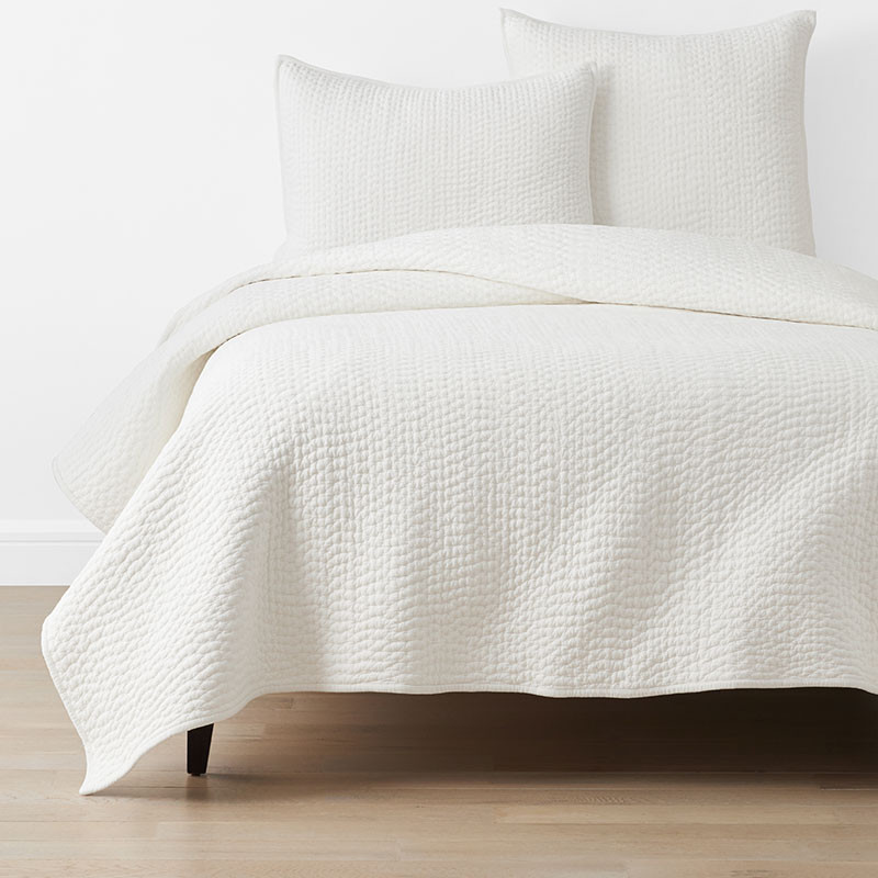 Ophelia Handcrafted Quilt - White, King | The Company Store