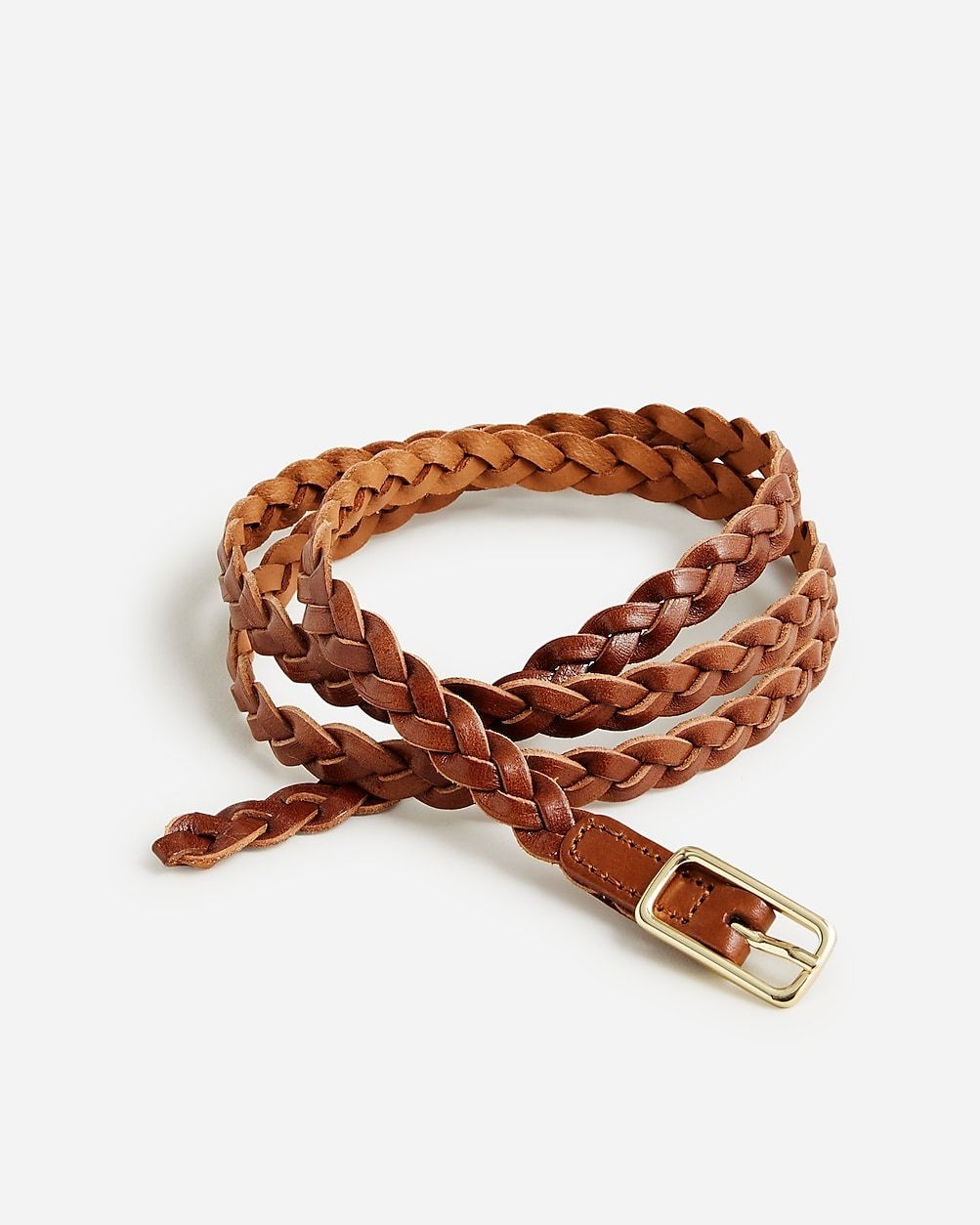 Skinny braided belt in Italian leather | J.Crew US